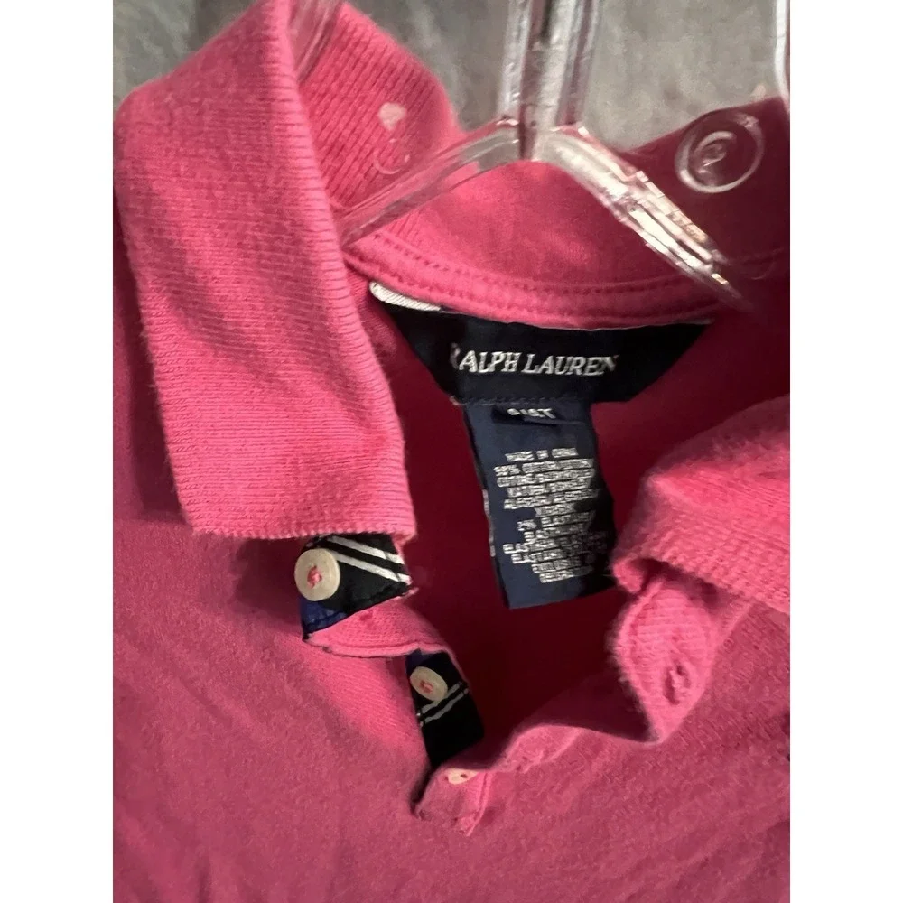 Ralph Lauren Girls Long Sleeve Polo Dress Pink Size 4/4T